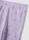 Purple girls&rsquo; pyjamas in pure organic ribbed cotton with star print_2