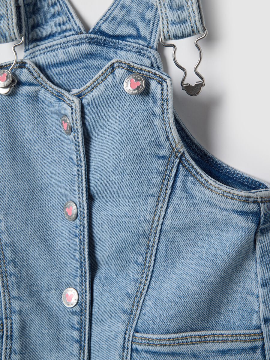 Abito in denim elasticizzato blu regular fit per bimba con grafica Minnie_2
