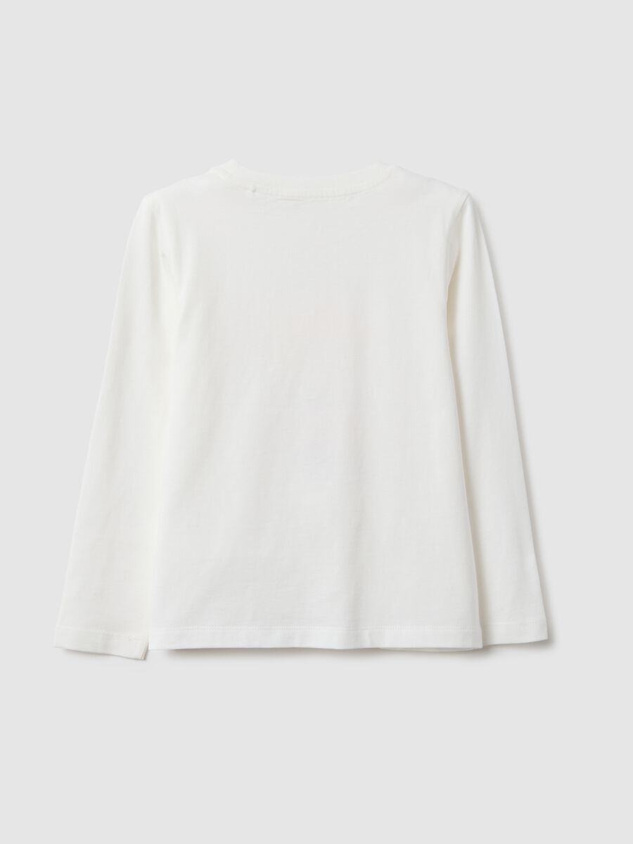 White pure cotton regular fit T-shirt for girls_1