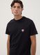 Black pure cotton T-shirt with Ducati print, regular fit_0