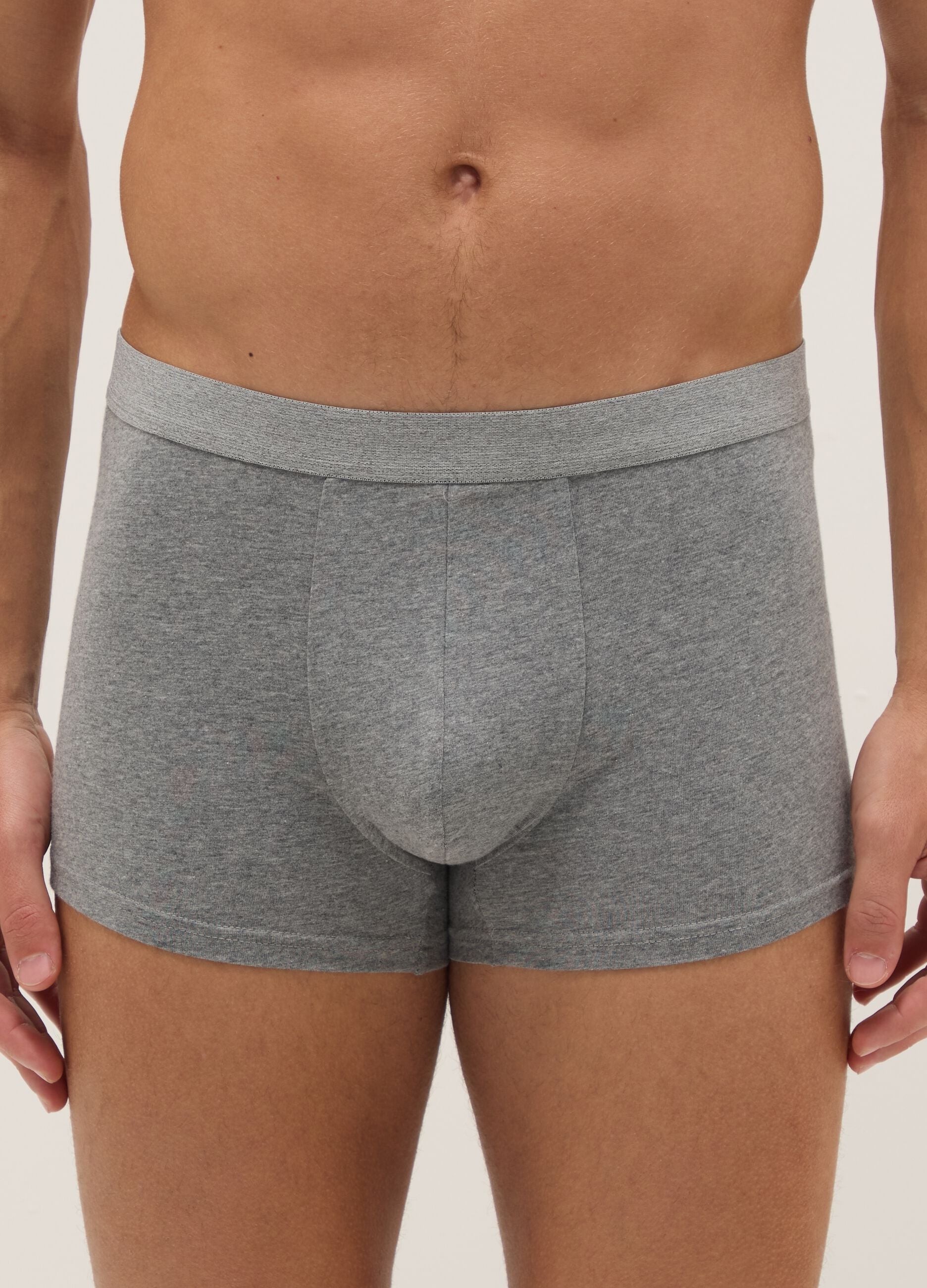 Grey Stretch Cotton Regular Fit Boxer Tripack