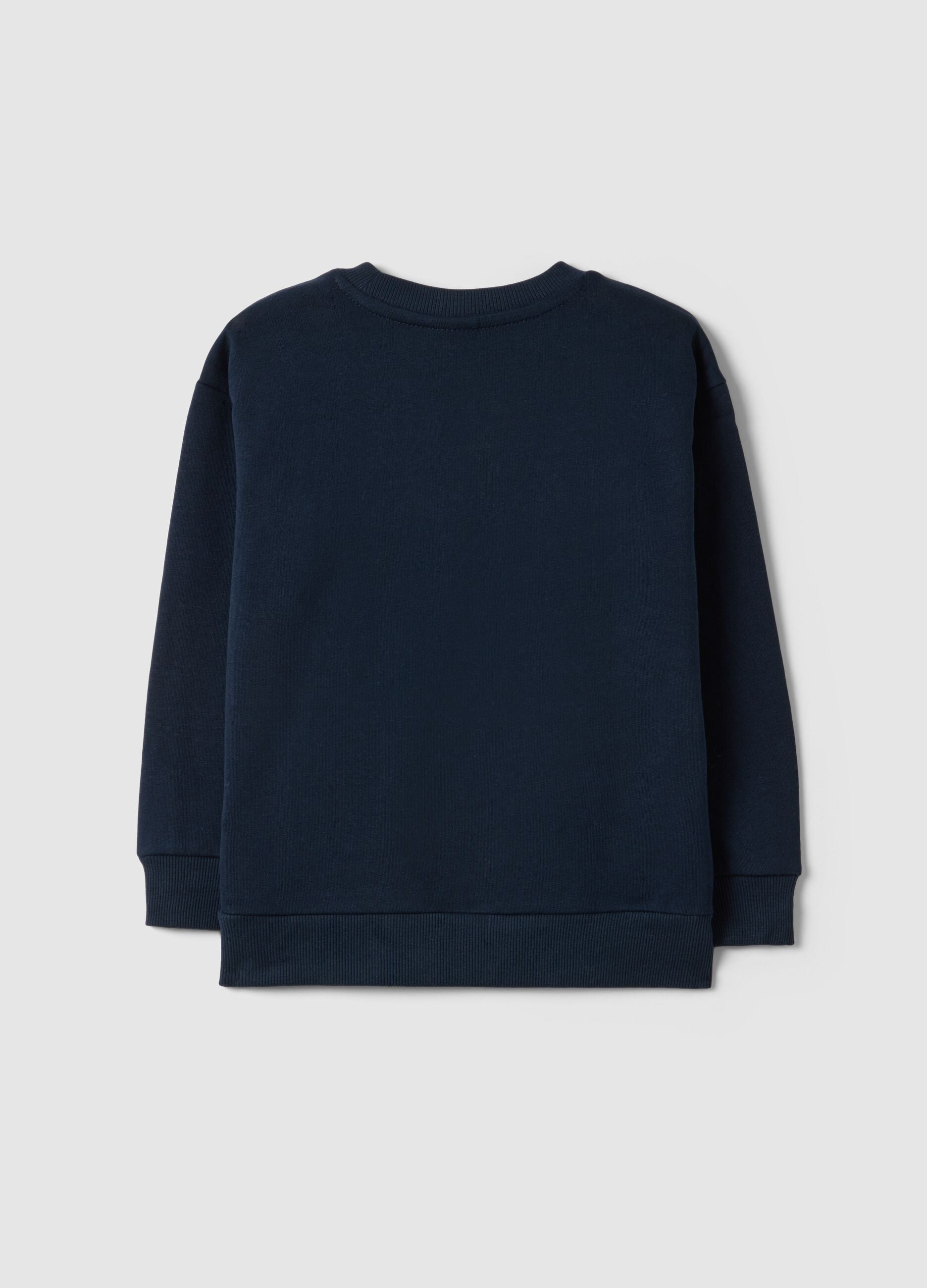 Oversized fit blue cotton blend Sonic print boys' sweatshirt