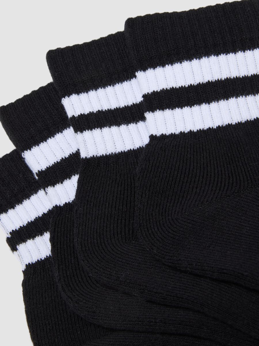 Three-pack of black sports socks in stretch organic cotton_1