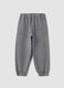 Grey pure cotton joggers with rhinestones for girls_1