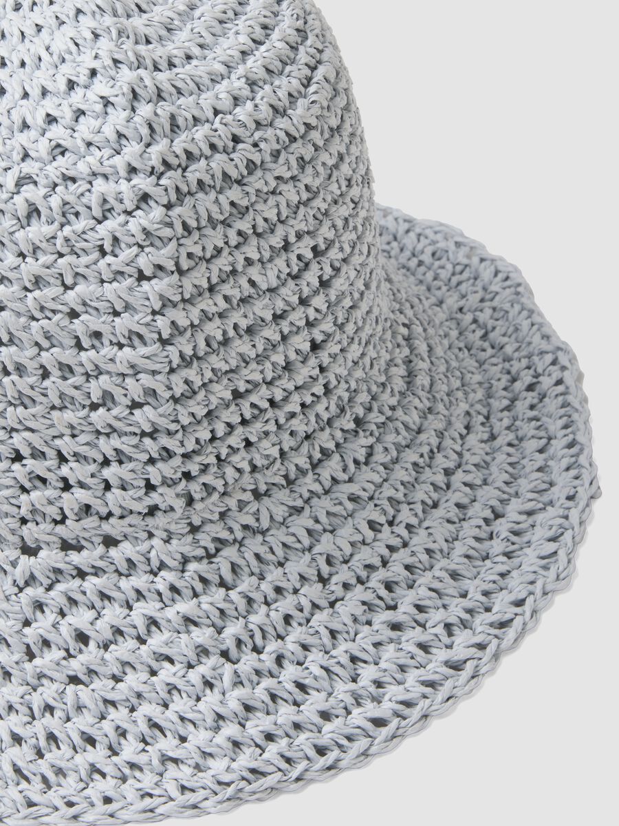 Cappello bucket azzurro in puro tessuto carta_1