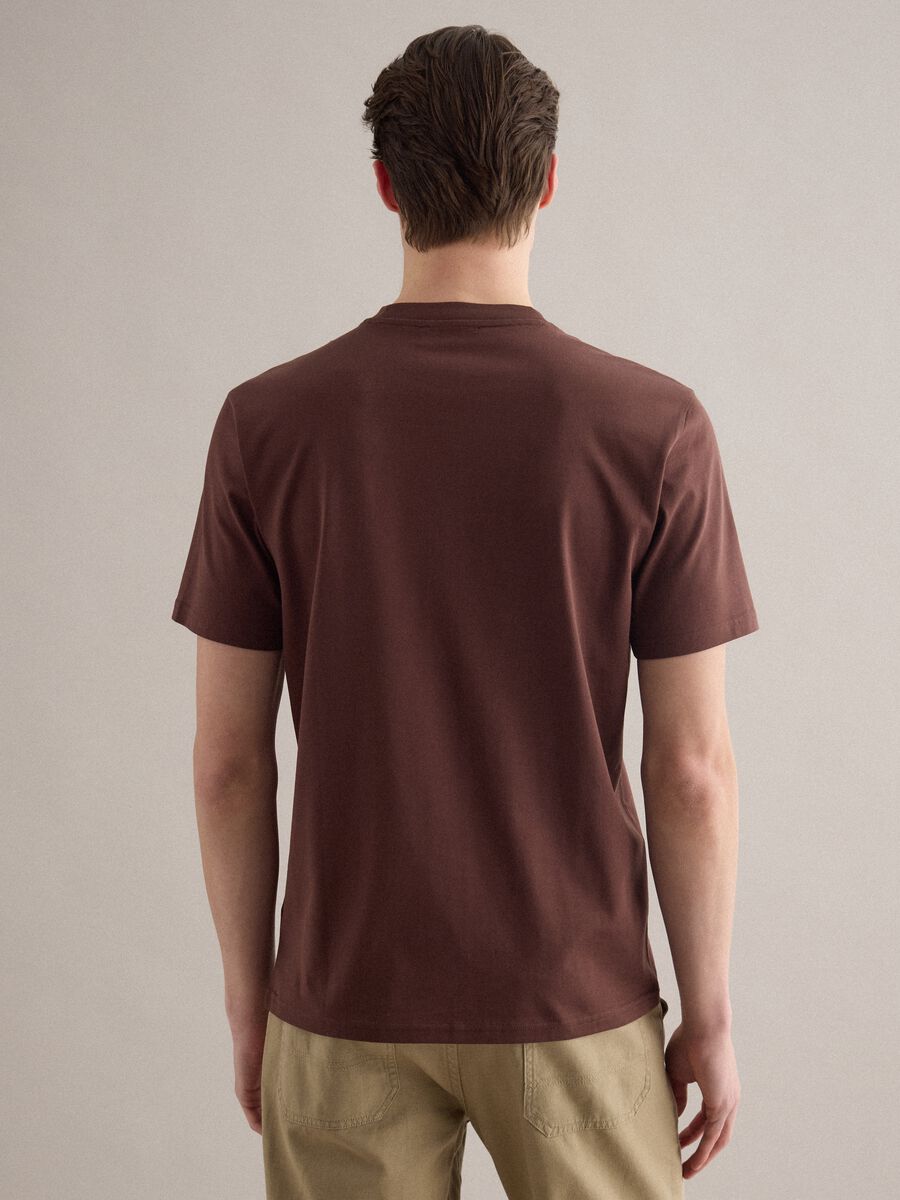 Brown pure cotton crew neck t-shirt relaxed fit_4