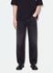 Black denim wide-leg jeans in pure cotton_1
