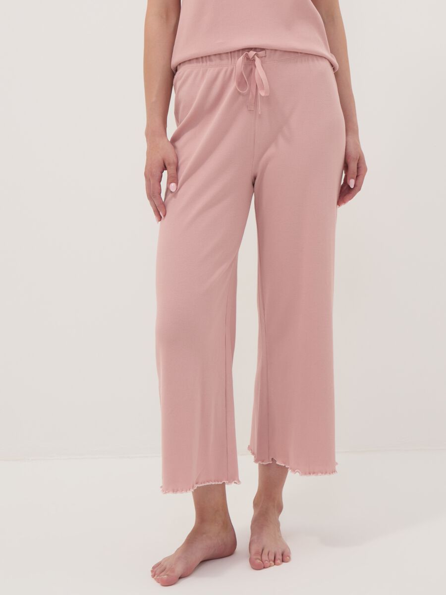 Pink pure organic cotton ribbed pyjamas_2