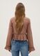Brown pure cotton regular fit shirt with ruffles_3
