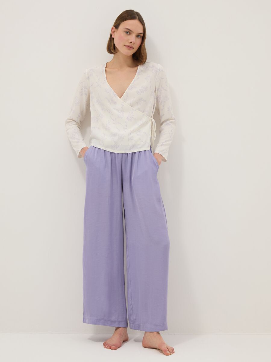 Pantaloni pigiama viola regular fit_0
