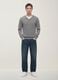 Grey V-neck jumper in viscose blend, regular fit_3