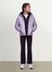 Purple Ultralight Padded Hooded Jacket with Zip for Girls_1