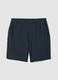 Blue regular-fit stretch chino Bermuda shorts_4