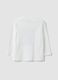 White oversized T-shirt in pure organic cotton with tiger print for boys_1