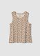 Beige ribbed stretch cotton tank top_0