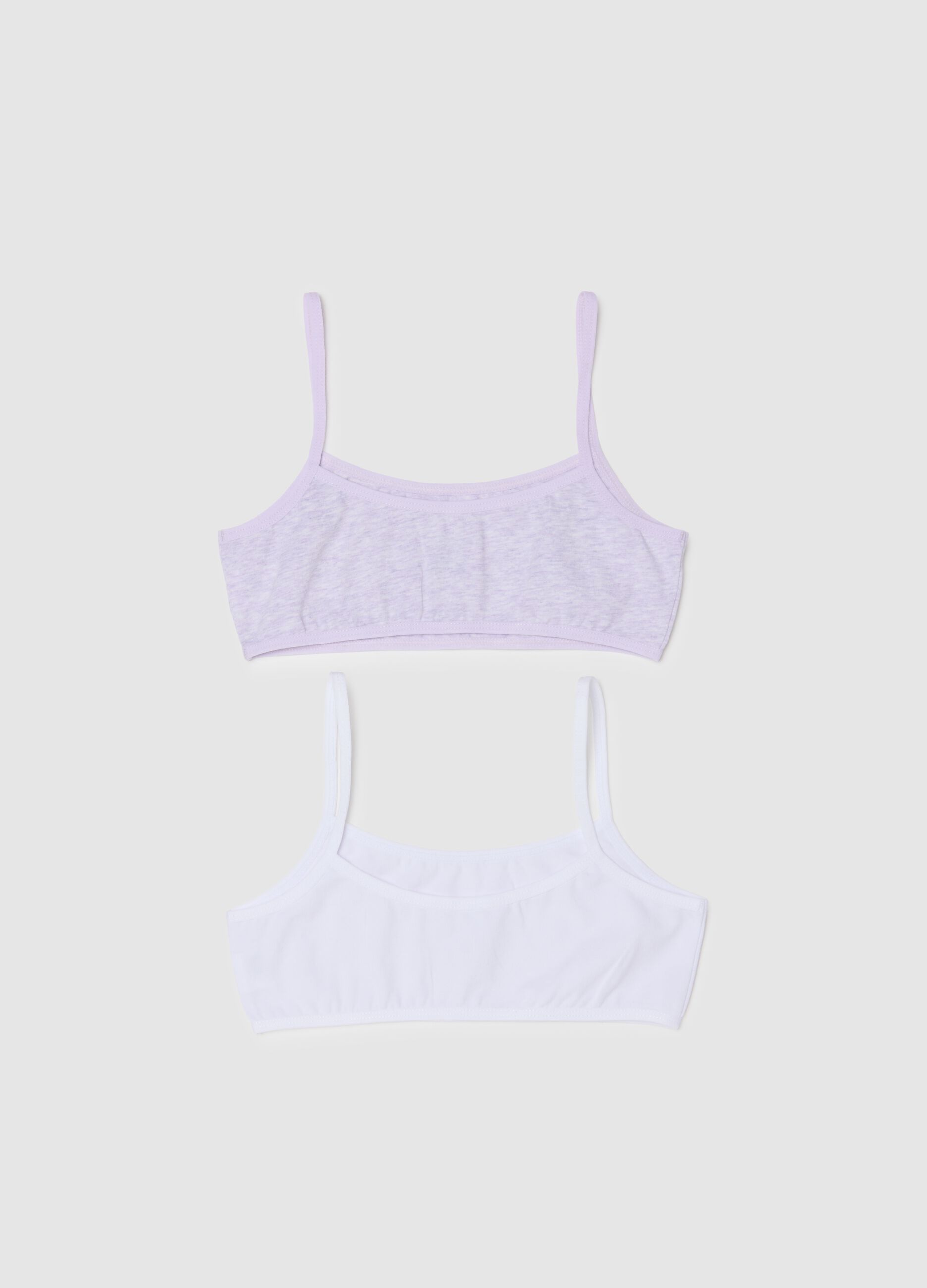 Girl's comfortable multi-colour bra twin pack in stretch cotton