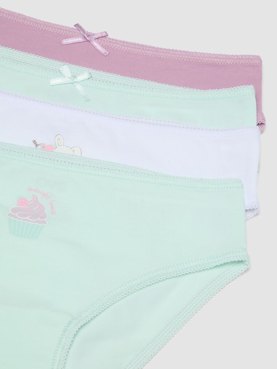 Pack of seven multicolour girls&rsquo; briefs in stretch organic cotton_3