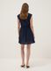 Blue pure cotton V-neck dress_3