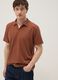 Brown short-sleeve stretch-cotton polo shirt_0