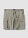 Grey stretch cotton cargo shorts_4