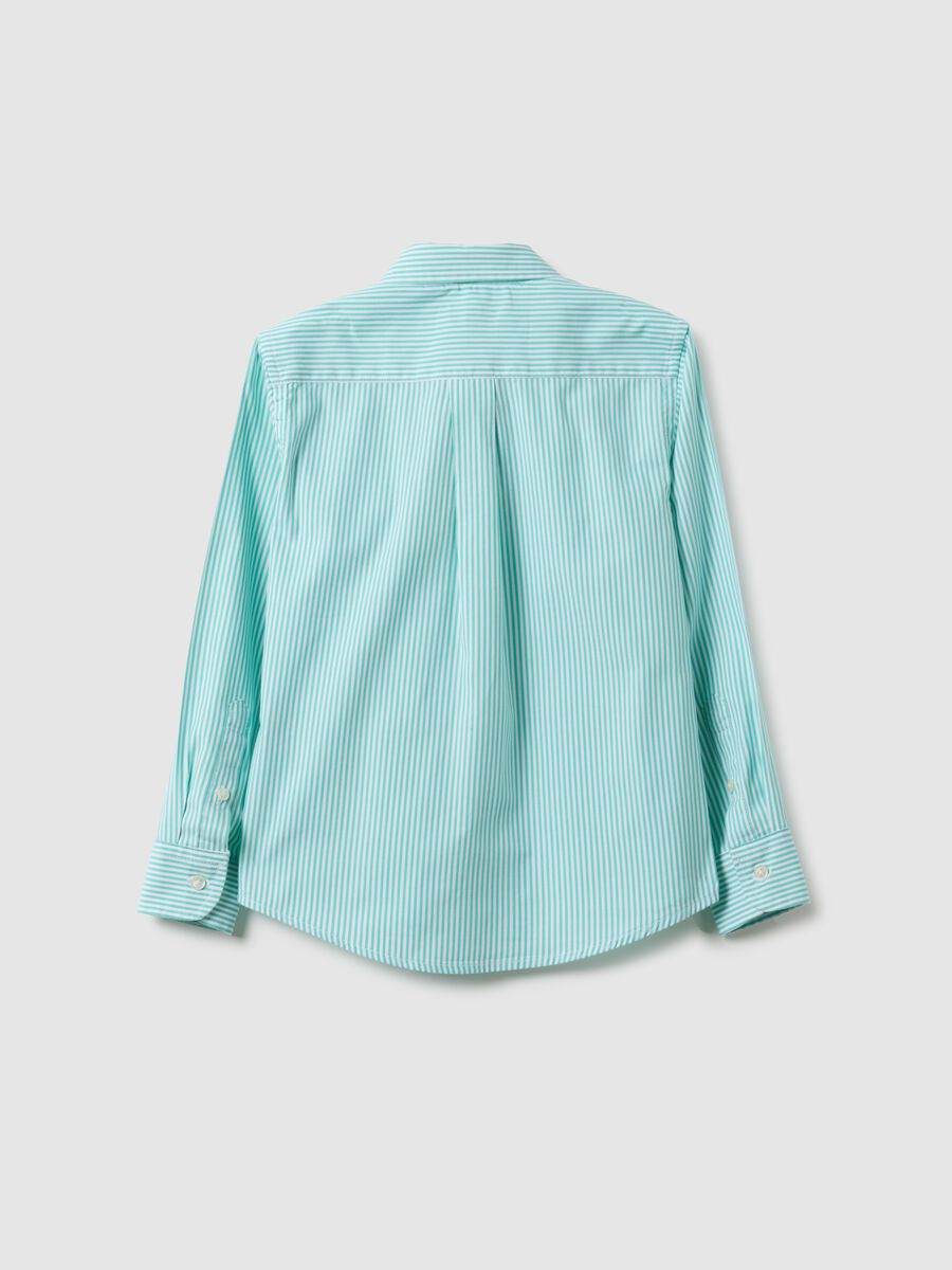 Boy's regular fit multicolour striped pure cotton shirt_4