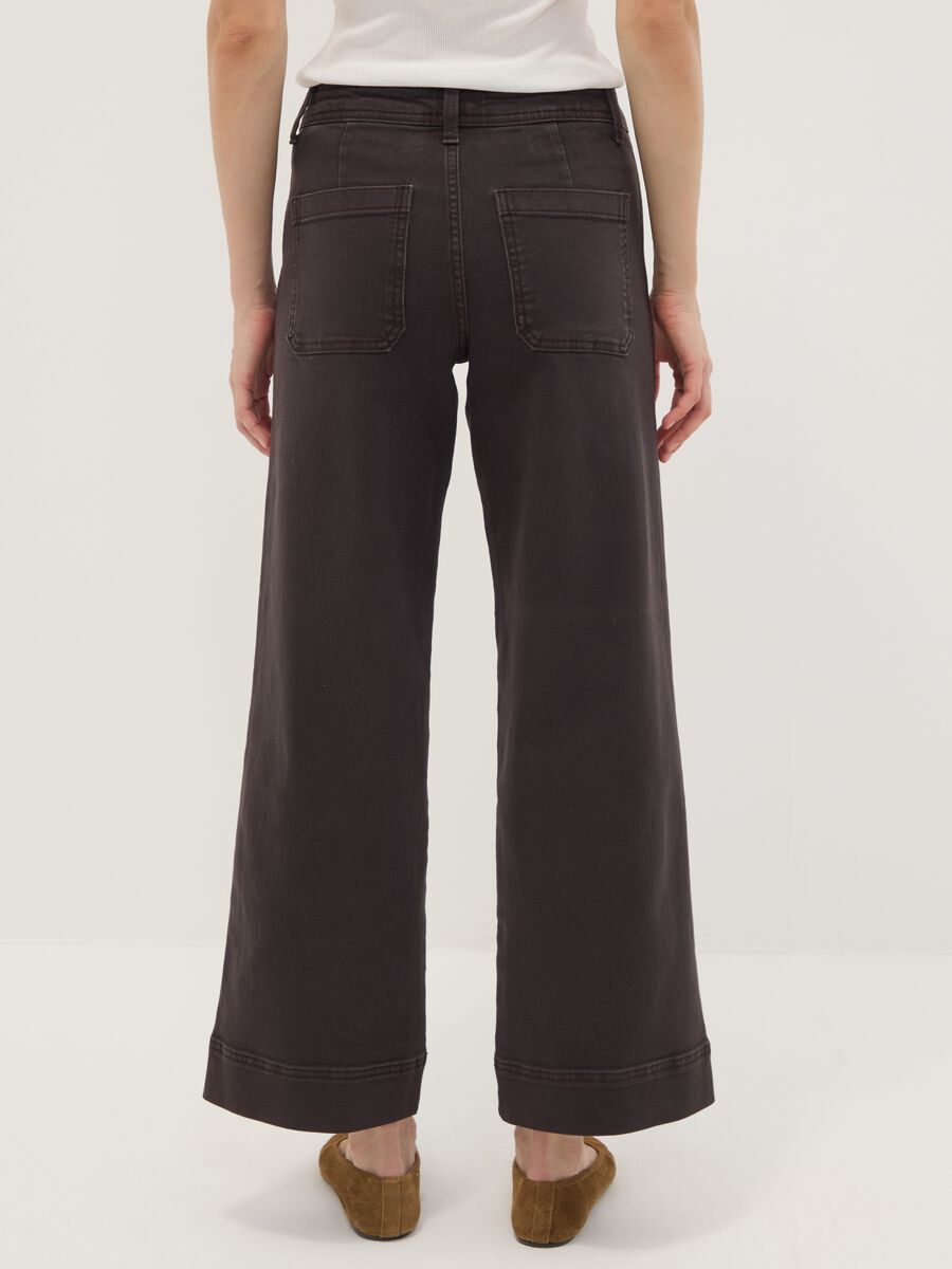 Brown wide-leg jeans in stretch cotton_2