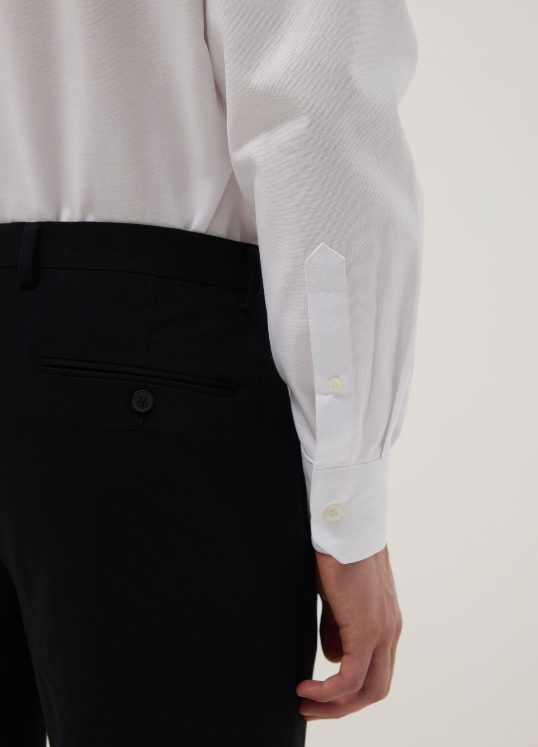 White pure cotton long sleeve shirt regular fit