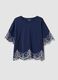 Blue pure cotton embroidered T-shirt, regular fit_4