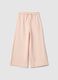 Girls' Wide Leg Pink Cotton Trousers_0