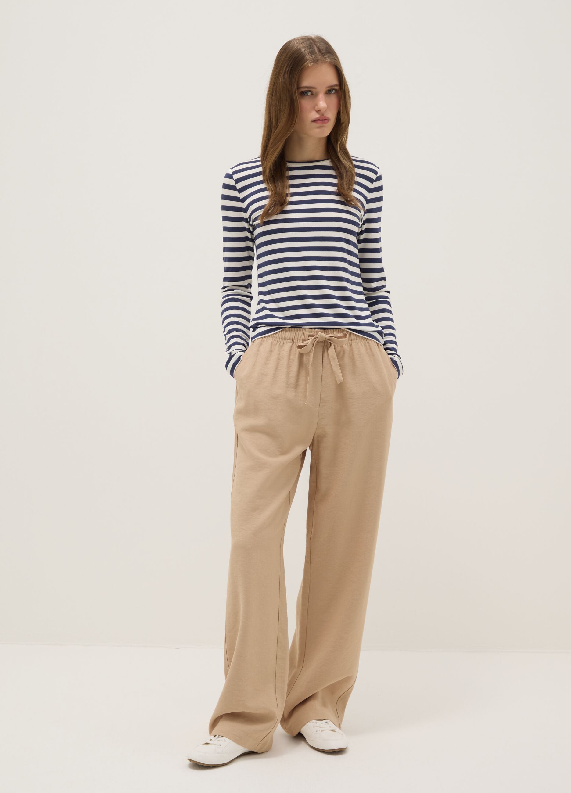 Multicolour striped long sleeve T-shirt, regular fit
