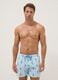 Blue striped swim shorts with seahorse print_0