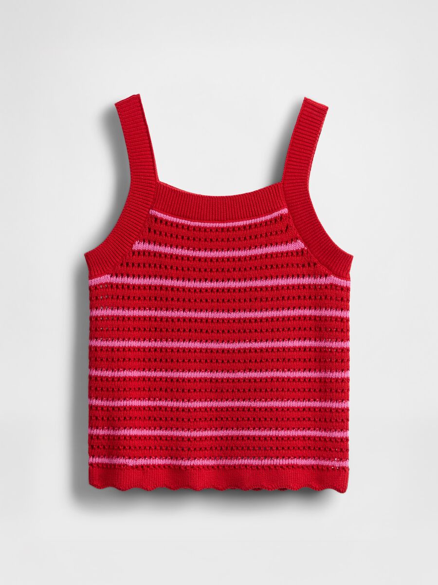 Top in cotone con lavorazione crochet a righe_3