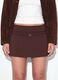 Brown stretch viscose mini skirt with belt_1