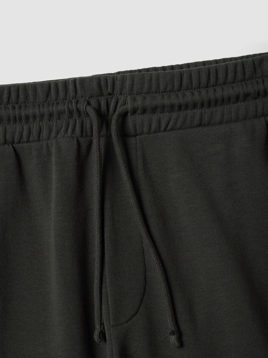 Dark grey cotton-blend jogger trousers, regular fit_2