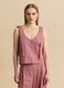 Pink stretch-cotton blouse with tie shoulder straps_2