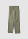 Green chino trousers in pure beige cotton regular fit_4