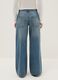 Wide leg blue cotton jeans with rips_2