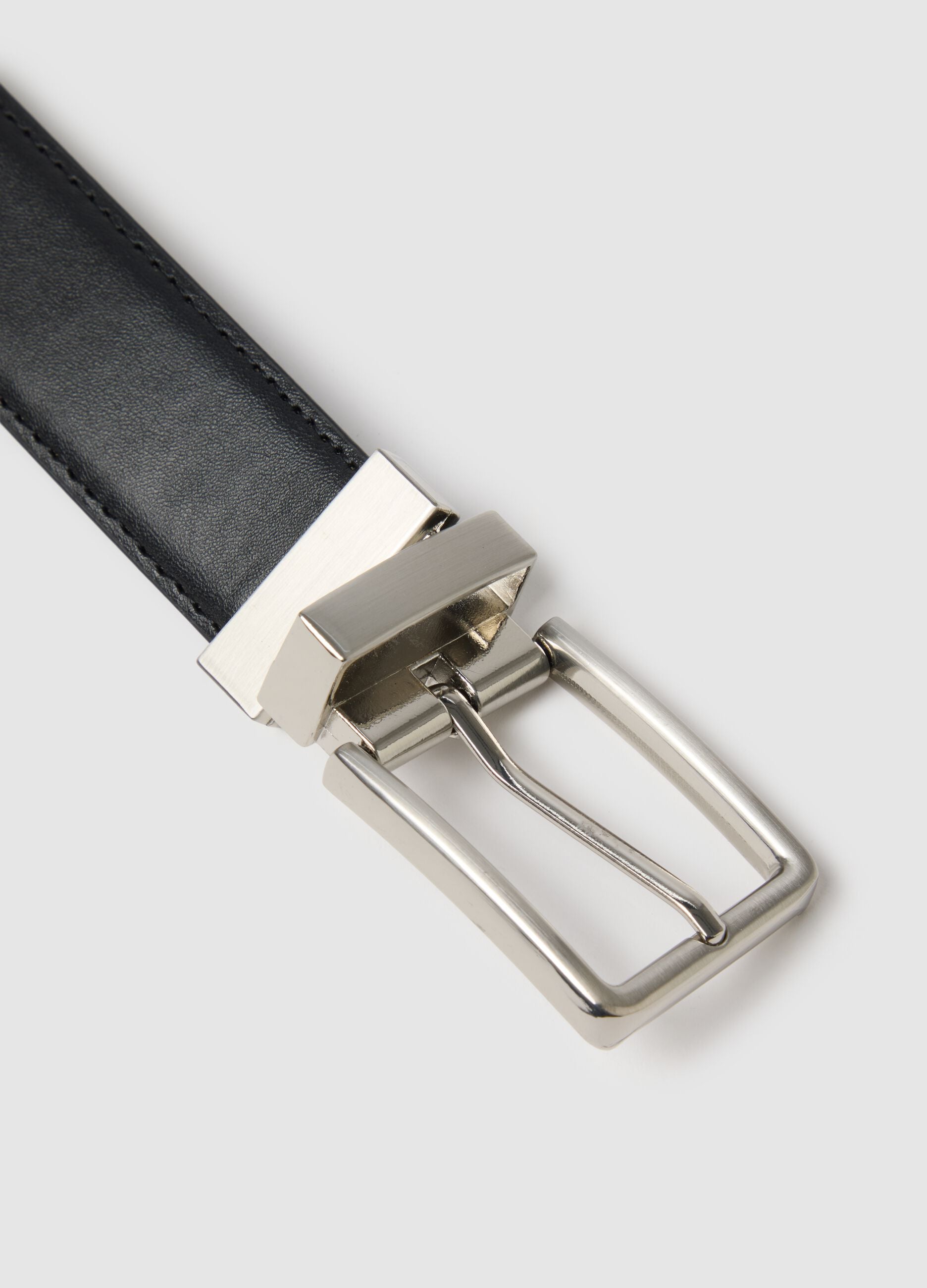 Multicolour reversible belt with metal buckle