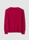 Red pure wool jumper with deep V-neck_2