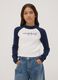 Blue stretch crew-neck top_1