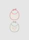 Pack of two newborn bibs in multicolour pure cotton with embroidery_0
