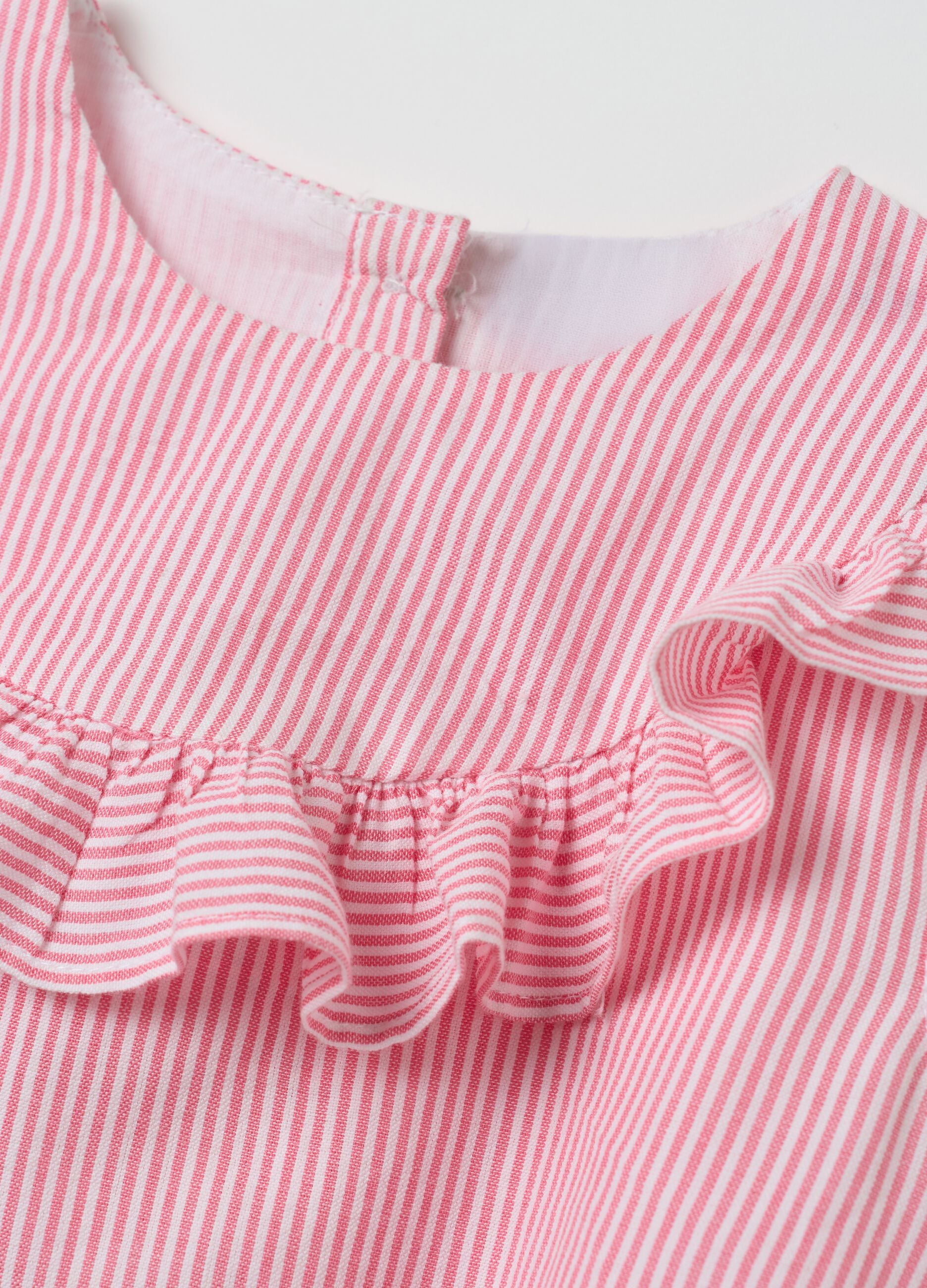 Girls&rsquo; pink regular fit dress in 100% cotton with flounce