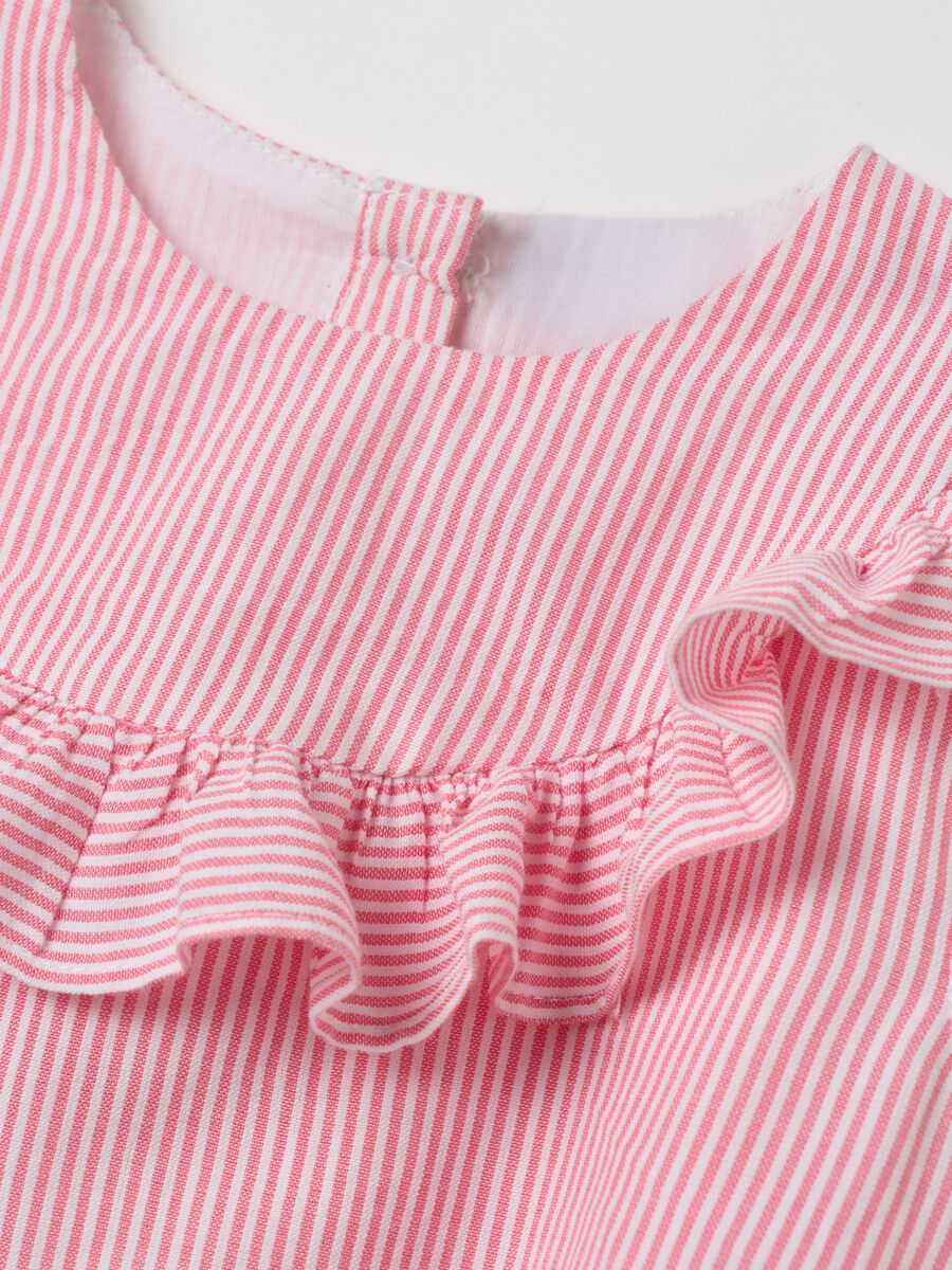 Abito da bambina in puro cotone rosa regular fit con volant_2