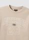 Beige pure organic cotton crew-neck sweatshirt with print for boys_5