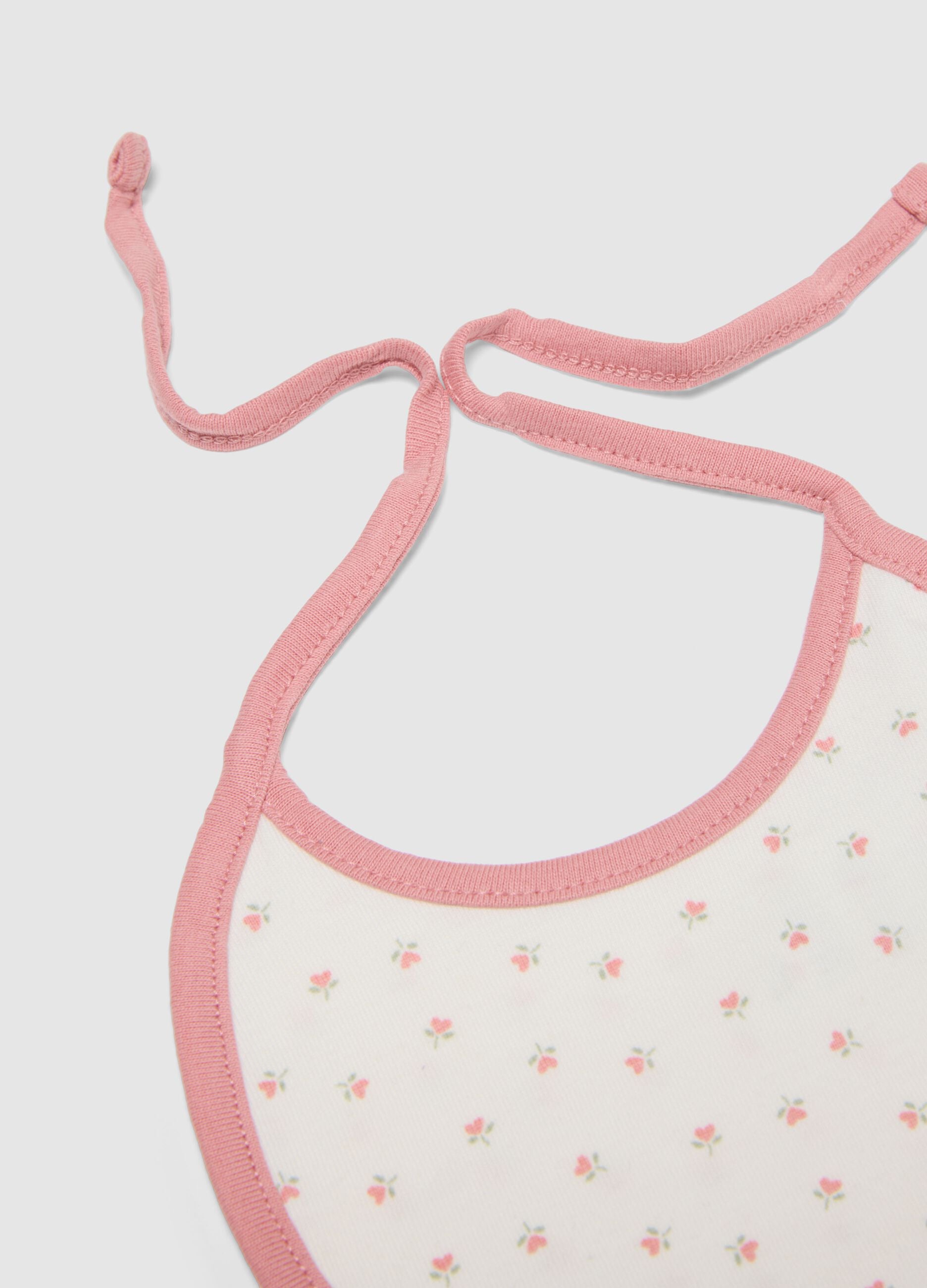 Pack of two newborn bibs in multicolour pure cotton with embroidery