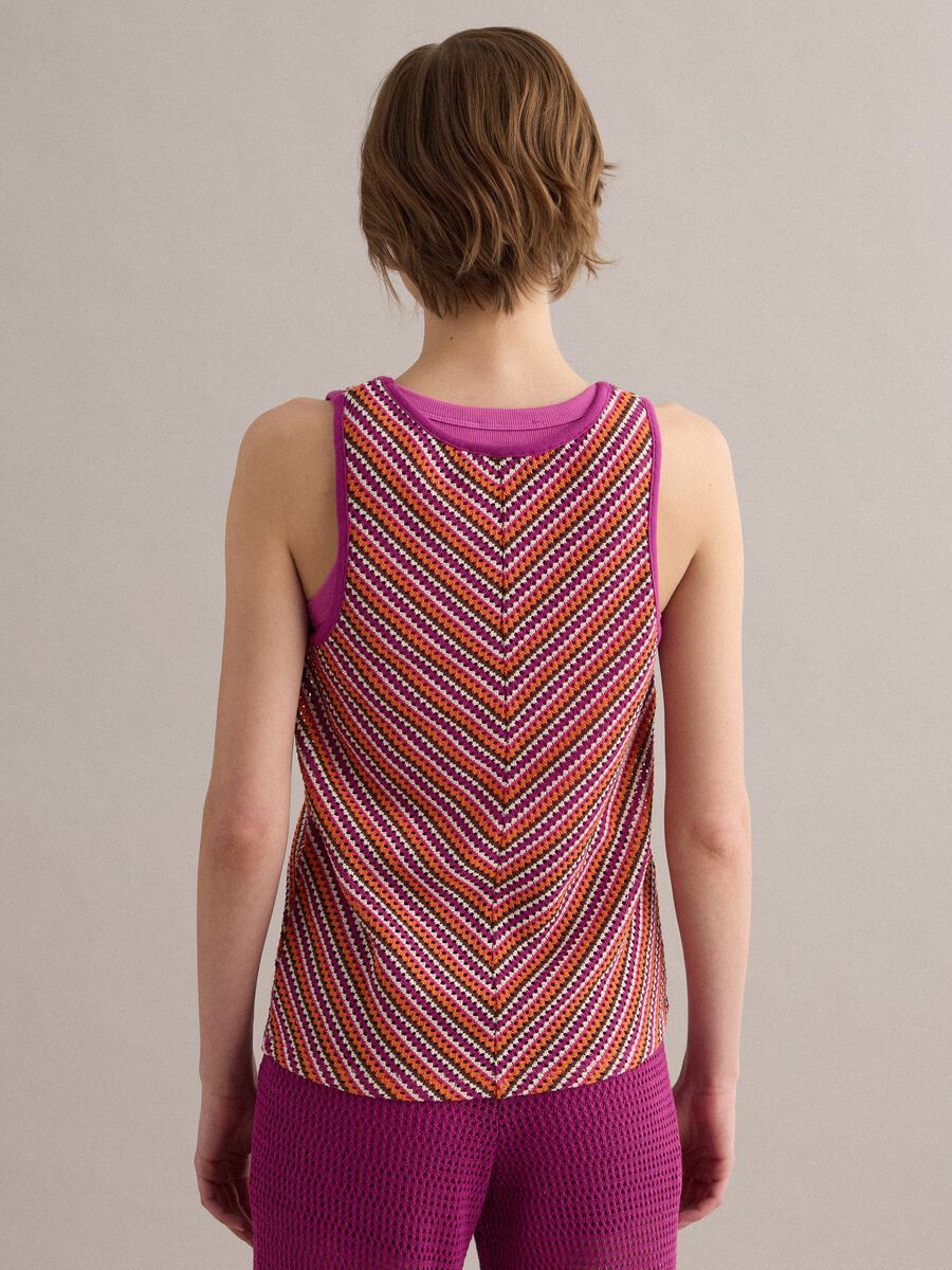 Tank top in crochet multicolor in tessuto elasticizzato regular fit_3
