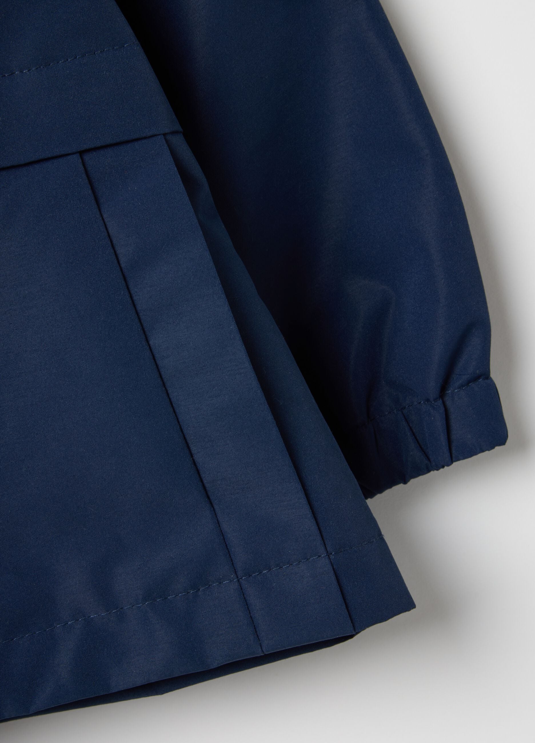 Blue regular fit children's jacket with hood and zip