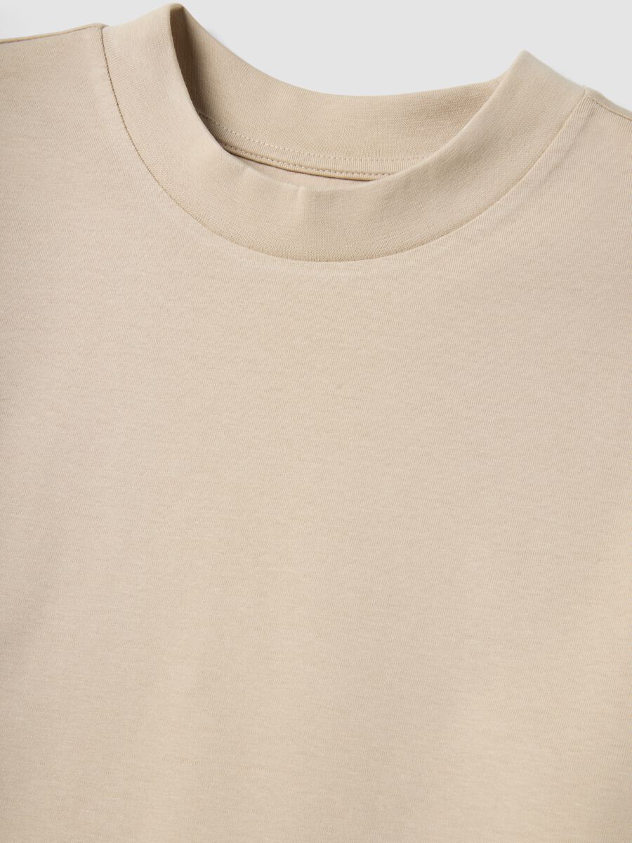 T-shirt in puro cotone beige regular fit_5