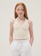 White cotton-blend knitted top_1