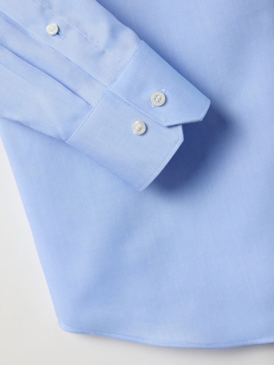 Camicia in puro cotone azzurra regular fit_5